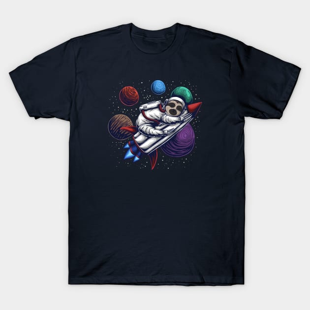 Sloth-stronaut | Funny Sloth Astronaut with Rocket and Planets T-Shirt by SLAG_Creative